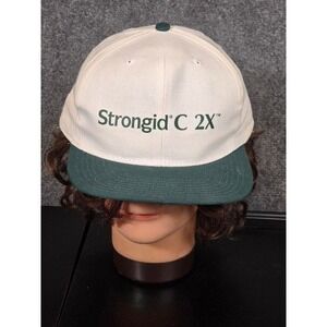 LitePro Strongid C 2X Equine‎ Snapback Hat Cream Green Mens Vintage Cap Casual